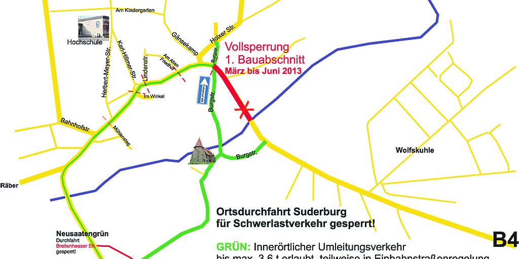 Umleitungsstrecken 2013 in Suderburg