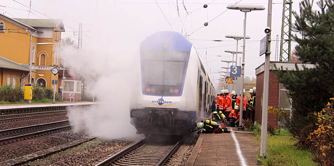 "Metronom-Zug brennt" - in Suderburg